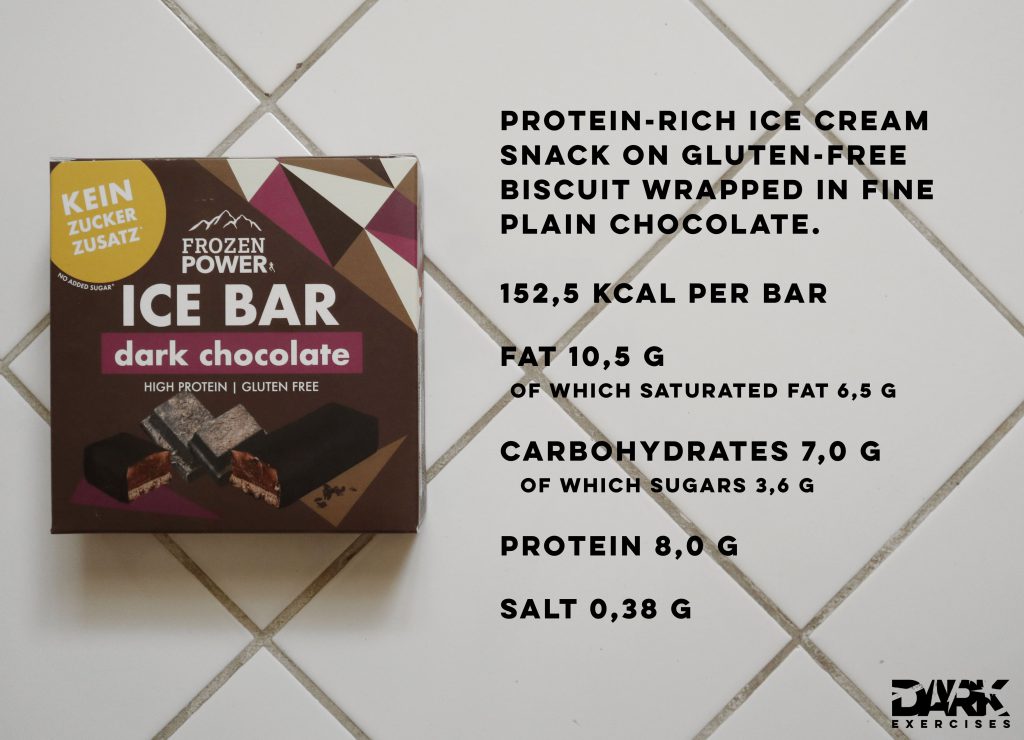 Frozen Power ice bar dark chocolate with nutrition facts